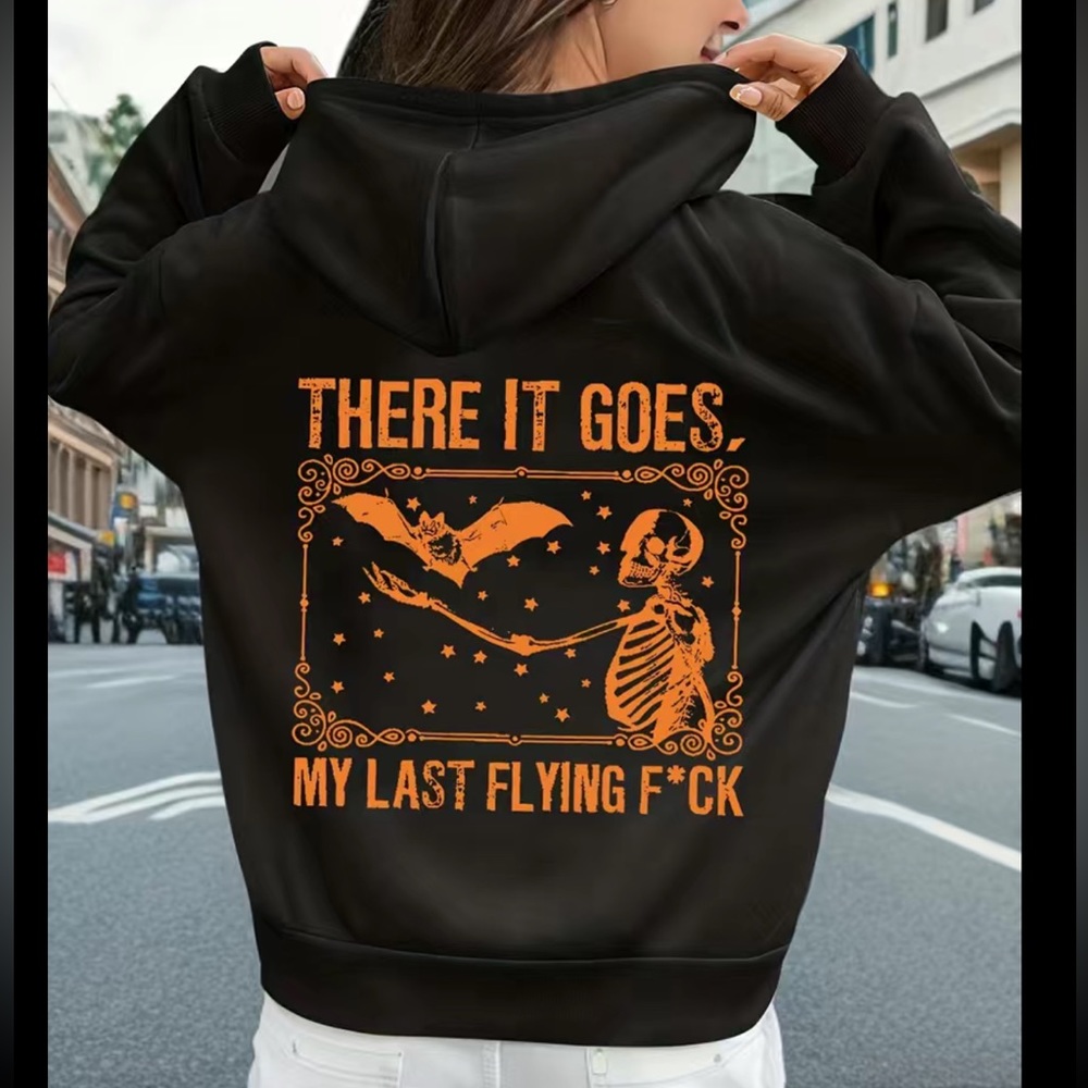 Skull bat print hoodie - Picture 1 of 3
